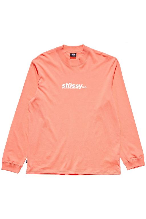 Stussy Mens Cities Long Sleeve T Shirt Red - WNOHL0653